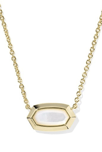 KENDRA SCOTT: Elisa Bezel Necklace-Gold Ivory Mother of Pearl-7- Jewelry-Kendra Scott-Usher & Co - Women's Boutique Located in Atoka, OK and Durant, OK