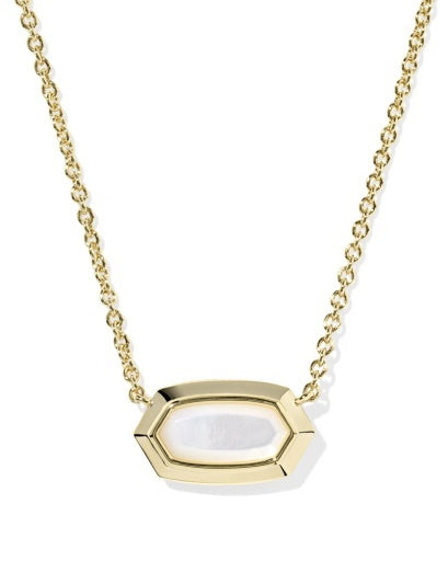 KENDRA SCOTT: Elisa Bezel Necklace-Gold Ivory Mother of Pearl-7- Jewelry-Kendra Scott-Usher & Co - Women's Boutique Located in Atoka, OK and Durant, OK