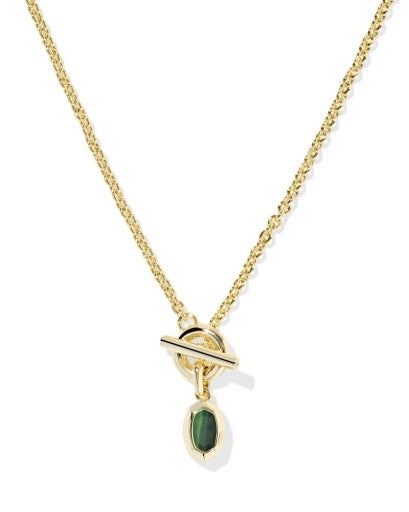 KENDRA SCOTT: Mini Elisa Toggle Necklace-Gold Green Tigers Eye-7- Jewelry-Kendra Scott-Usher & Co - Women's Boutique Located in Atoka, OK and Durant, OK