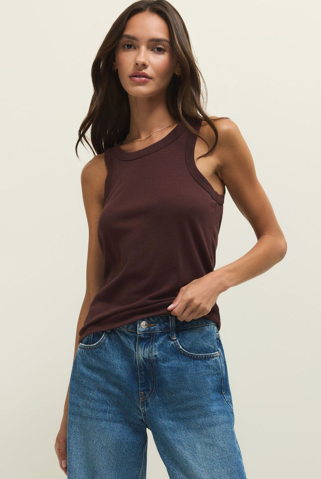 Z SUPPLY: Select Tank-Chocolate Cherry-1- Tops-Z SUPPLY-Usher & Co - Women's Boutique Located in Atoka, OK and Durant, OK