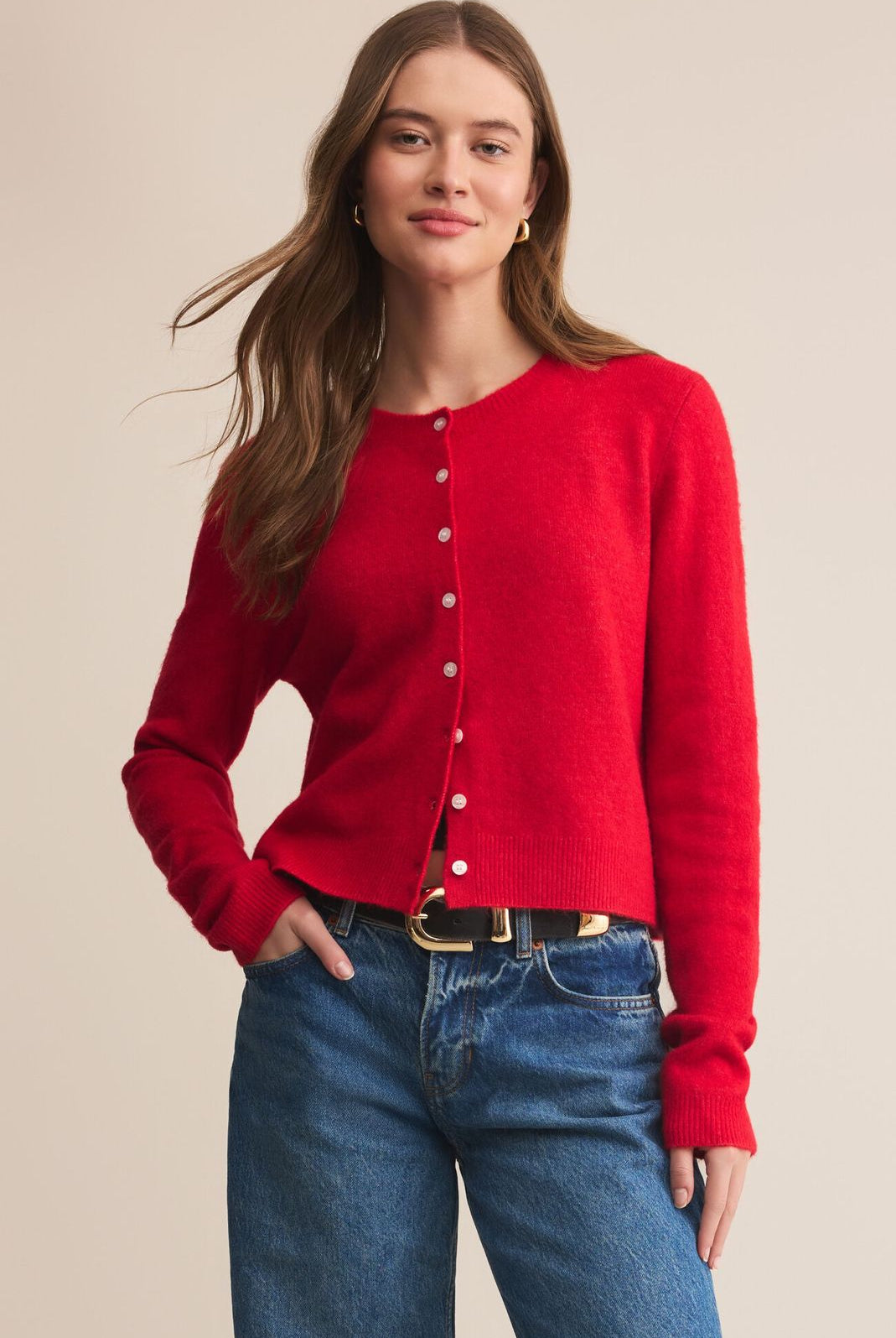 Z SUPPLY: Medina Cardigan-Festive Red-1- Tops-Z SUPPLY-Usher & Co - Women's Boutique Located in Atoka, OK and Durant, OK