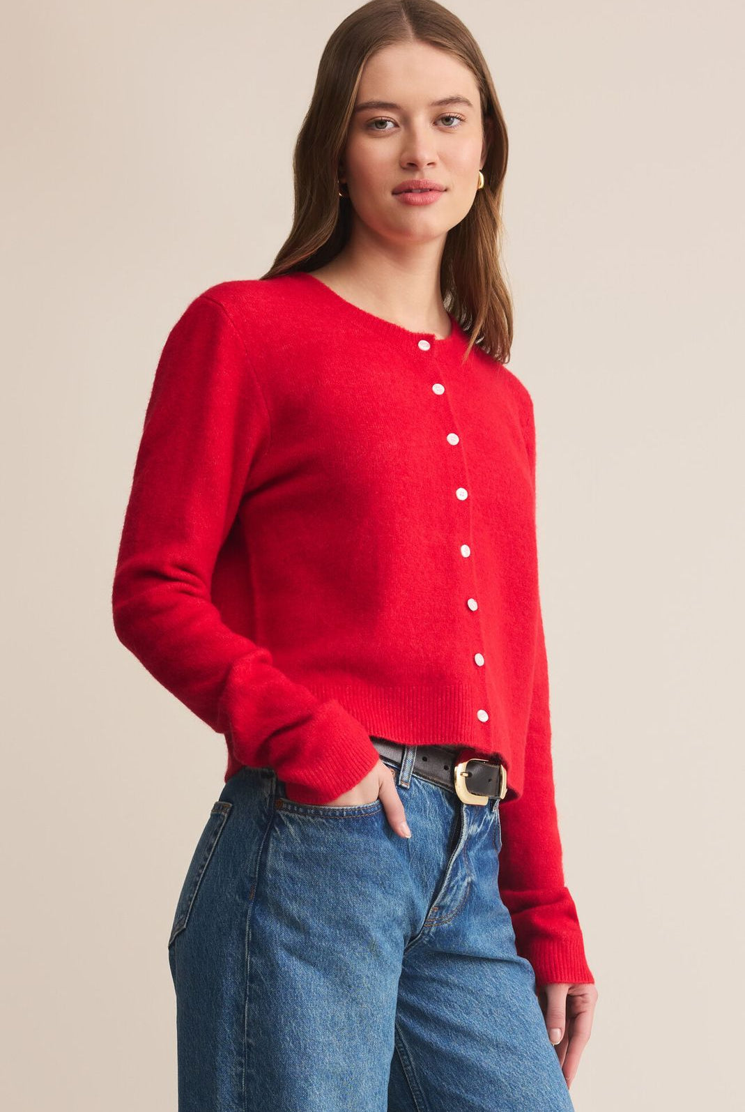 Z SUPPLY: Medina Cardigan-Festive Red-1- Tops-Z SUPPLY-Usher & Co - Women's Boutique Located in Atoka, OK and Durant, OK