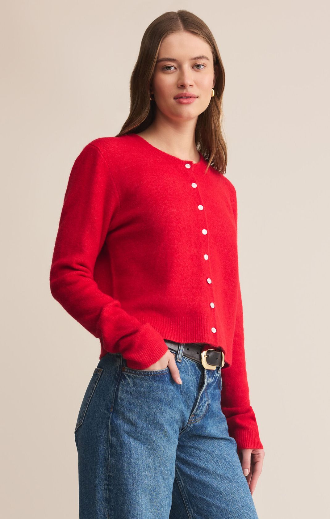 Z SUPPLY: Medina Cardigan-Festive Red-1- Tops-Z SUPPLY-Usher & Co - Women's Boutique Located in Atoka, OK and Durant, OK