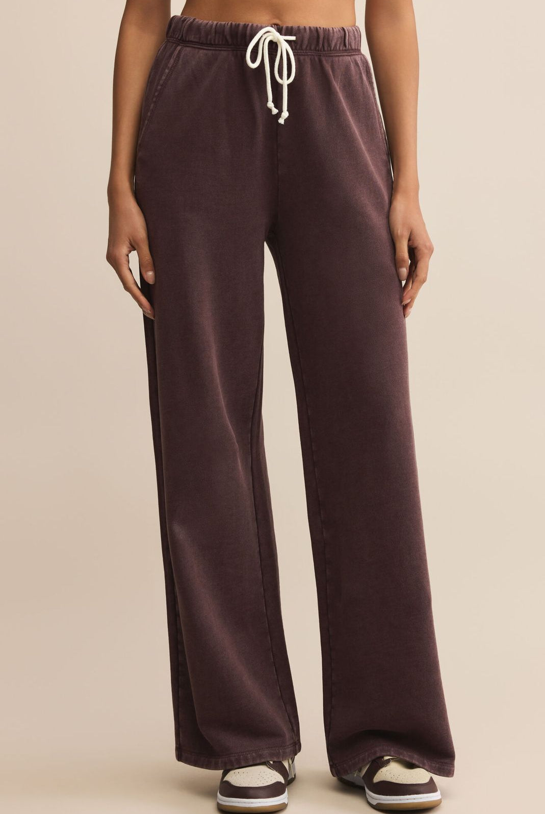 Z SUPPLY: Hunter Knit Pant-Chocolate Cherry-4- Bottoms-Z SUPPLY-Usher & Co - Women's Boutique Located in Atoka, OK and Durant, OK