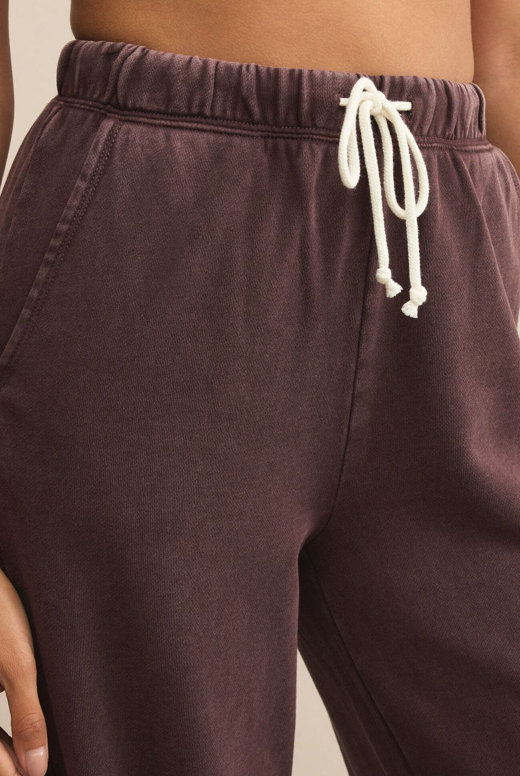 Z SUPPLY: Hunter Knit Pant-Chocolate Cherry-4- Bottoms-Z SUPPLY-Usher & Co - Women's Boutique Located in Atoka, OK and Durant, OK