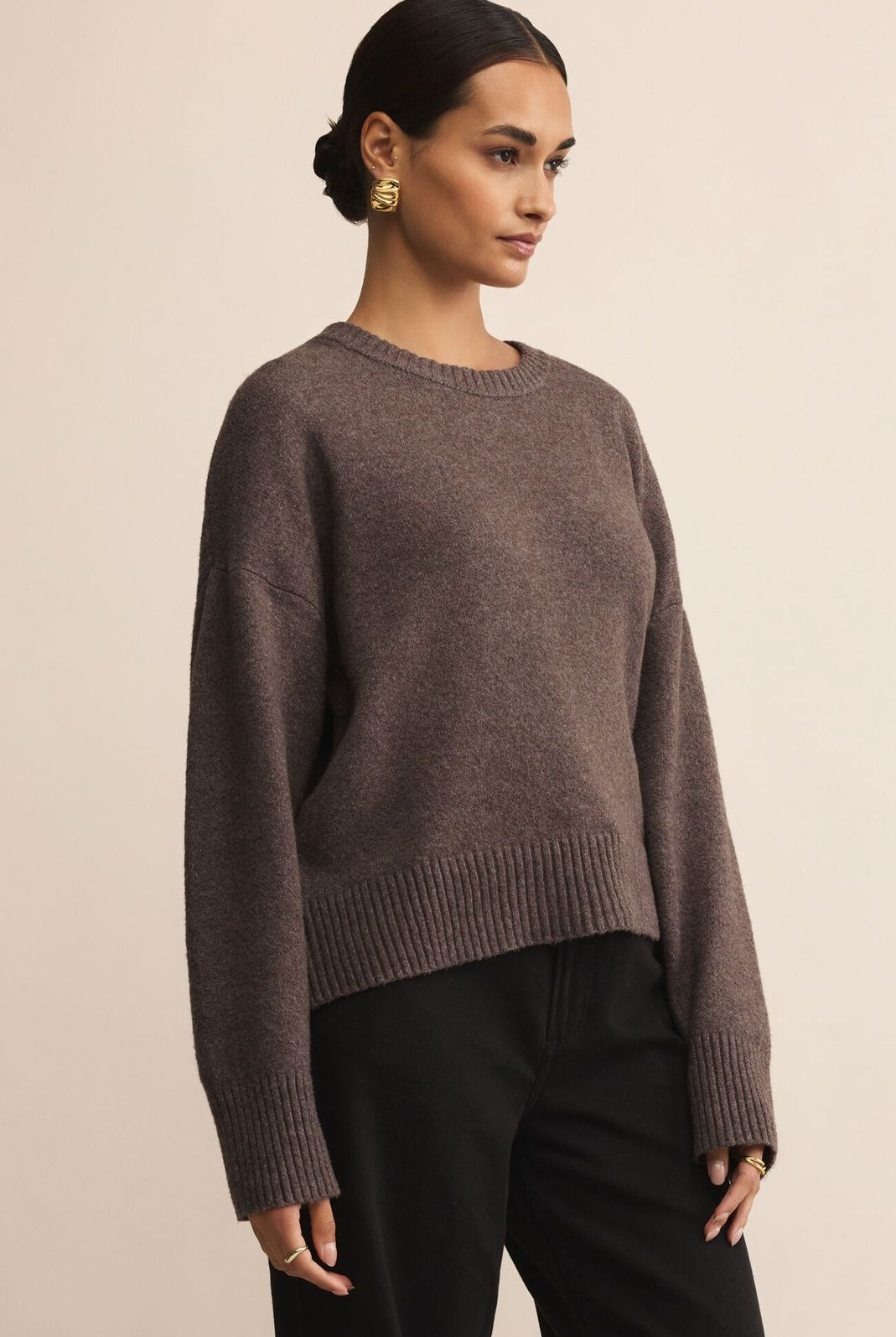 Z SUPPLY: Cirrus Cozy Sweater-Burnt Ash Heather-1- Tops-Z SUPPLY-Usher & Co - Women's Boutique Located in Atoka, OK and Durant, OK