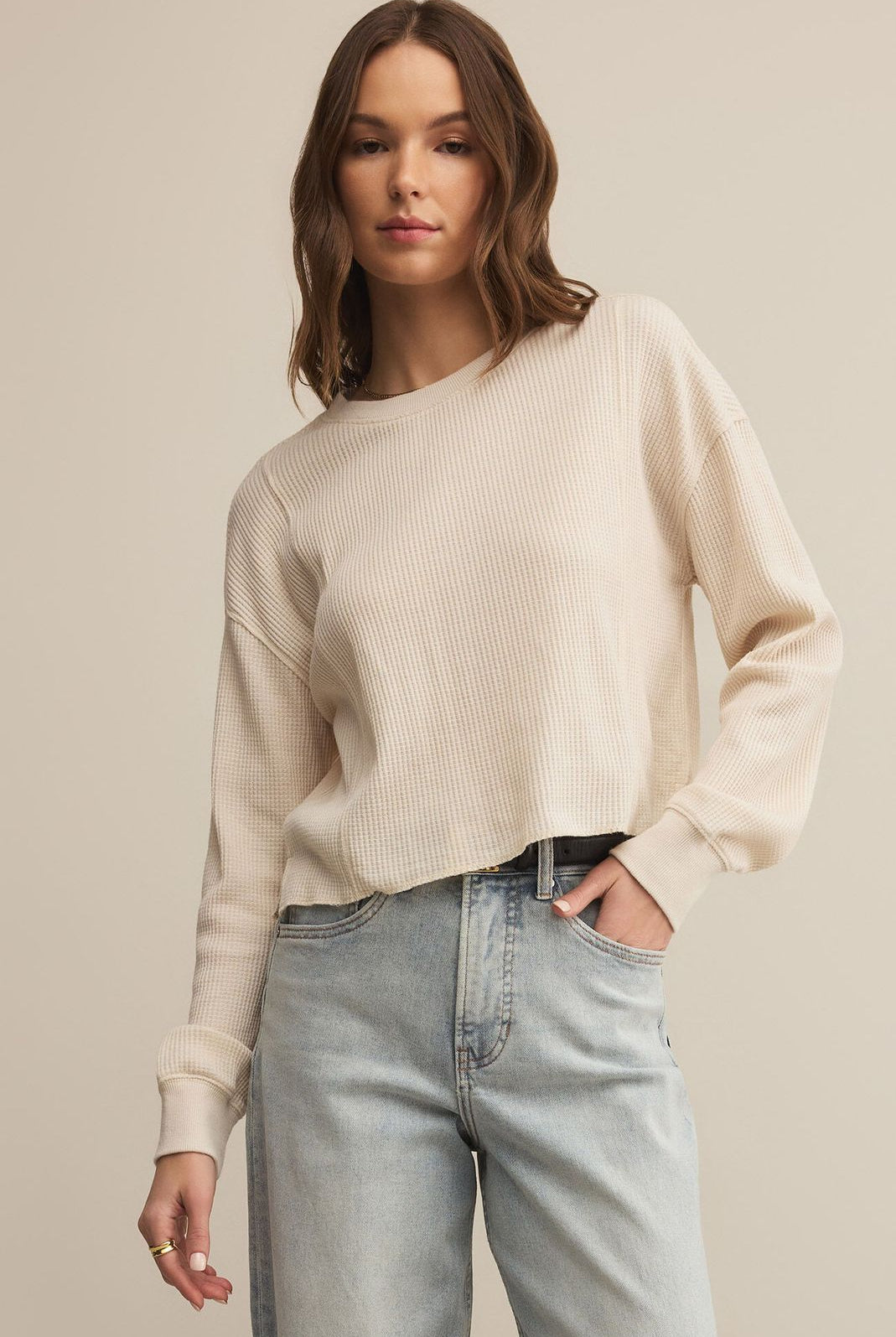 Z SUPPLY: Angel Mini Thermal Top-Crystal-1- Tops-Z SUPPLY-Usher & Co - Women's Boutique Located in Atoka, OK and Durant, OK