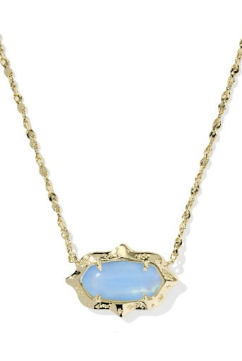 Kendra Scott: Elisa Scallop Frame Necklace-Gold Sky Blue Iridescent Abalone-7- Jewelry-Kendra Scott-Usher & Co - Women's Boutique Located in Atoka, OK and Durant, OK