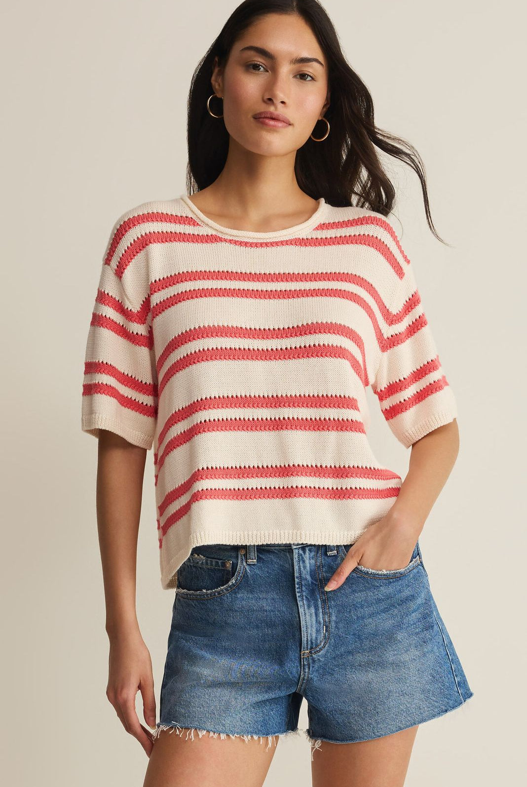 Z Supply: Prado Sweater Tee-Gelato-1- Tops-Z SUPPLY-Usher & Co - Women's Boutique Located in Atoka, OK and Durant, OK