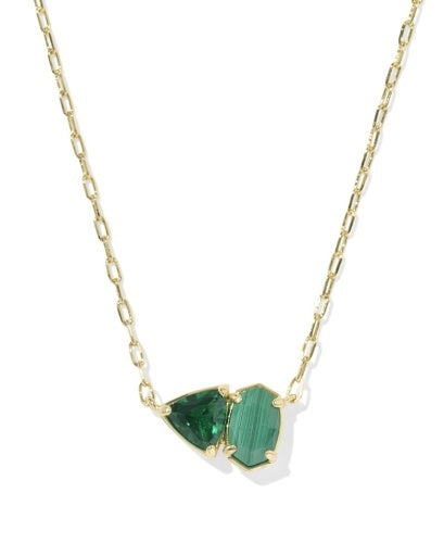 Kendra Scott: Tatum Short Pendant Necklace-Gold Green Mix-7- Jewelry-KENDRA SCOTT-Usher & Co - Women's Boutique Located in Atoka, OK and Durant, OK