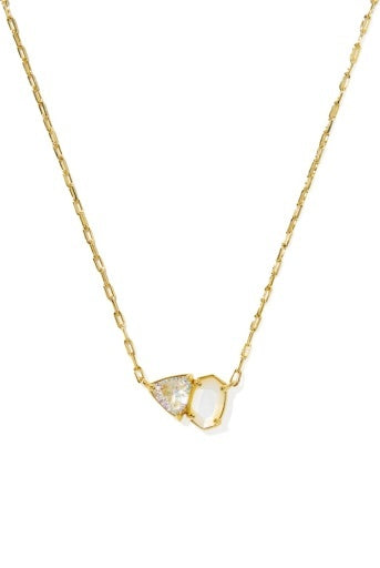 Kendra Scott: Tatum Short Pendant Necklace-Gold Neutral Mix-7- Jewelry-KENDRA SCOTT-Usher & Co - Women's Boutique Located in Atoka, OK and Durant, OK