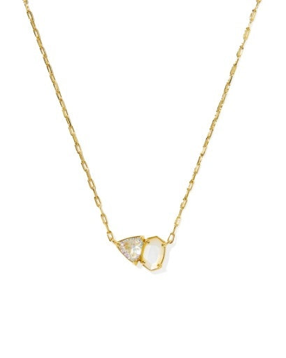 Kendra Scott: Tatum Short Pendant Necklace-Gold Neutral Mix-7- Jewelry-KENDRA SCOTT-Usher & Co - Women's Boutique Located in Atoka, OK and Durant, OK