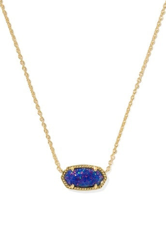 Kendra Scott: Elisa Pendant Necklace-Gold Indigo Kyocera Opal-7- Jewelry-KENDRA SCOTT-Usher & Co - Women's Boutique Located in Atoka, OK and Durant, OK