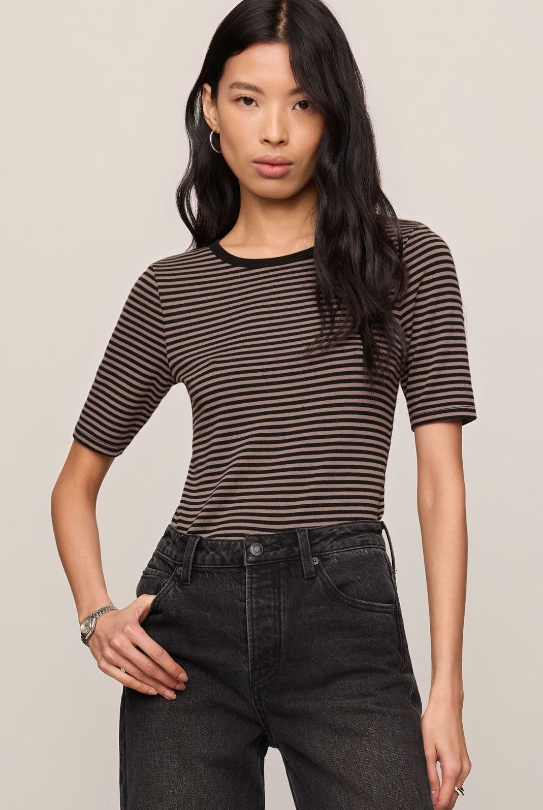 Z Supply: Freida Striped Tee-1- Tops-Z SUPPLY-Usher & Co - Women's Boutique Located in Atoka, OK and Durant, OK