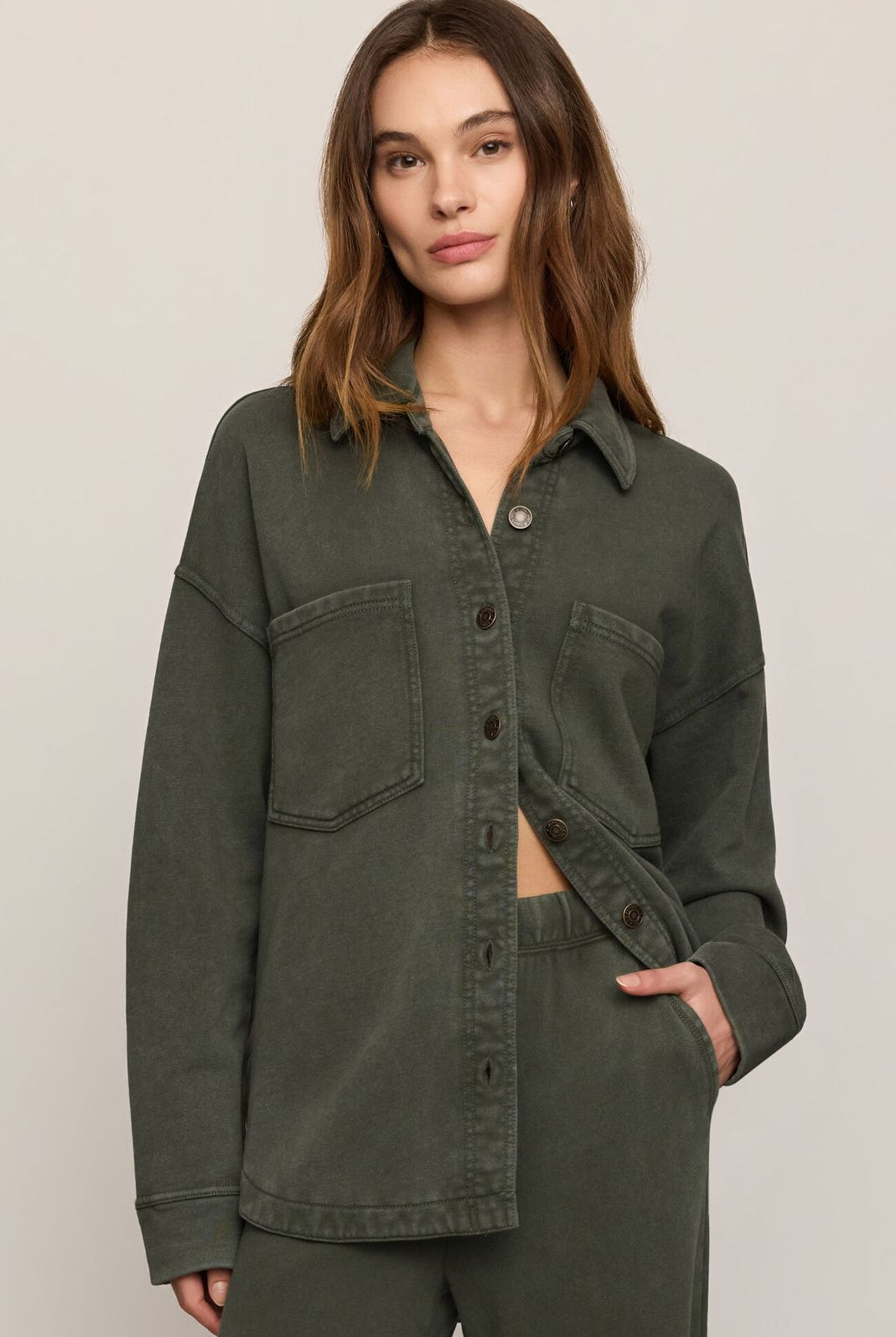 Z Supply: All Day Knit Jacket-Classic Olive-2- Tops Over-Z SUPPLY-Usher & Co - Women's Boutique Located in Atoka, OK and Durant, OK