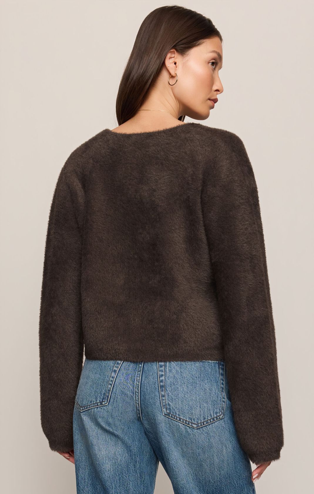 Z Supply: Winterglow Fluffy Cardigan-Cocoa-1- Tops-Z SUPPLY-Usher & Co - Women's Boutique Located in Atoka, OK and Durant, OK