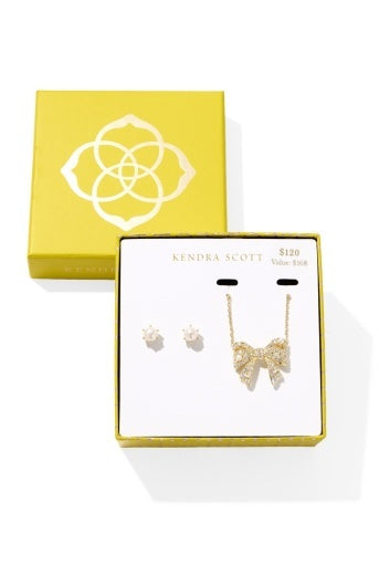 Kendra Scott: Krista Bow And Ashton Gift Set-Gold-7- Jewelry-KENDRA SCOTT-Usher & Co - Women's Boutique Located in Atoka, OK and Durant, OK
