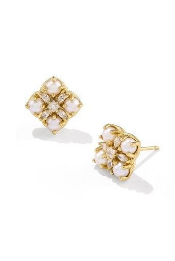 Kendra Scott: Dira Pearl Studs-Gold Freshwater Cultured Pearl-7- Jewelry-Kendra Scott-Usher & Co - Women's Boutique Located in Atoka, OK and Durant, OK