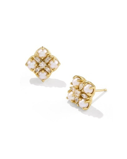 Kendra Scott: Dira Pearl Studs-Gold Freshwater Cultured Pearl-7- Jewelry-Kendra Scott-Usher & Co - Women's Boutique Located in Atoka, OK and Durant, OK