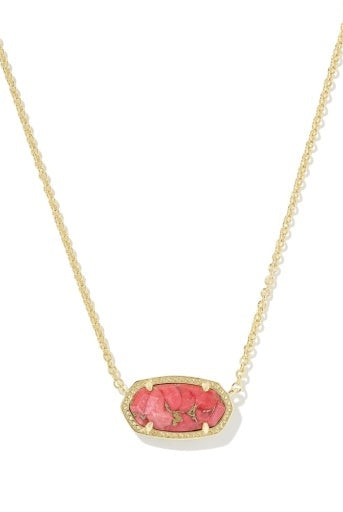 Kendra Scott: Elisa Necklace-Gold Bronze Veined Red Magnesite-7- Jewelry-Kendra Scott-Usher & Co - Women's Boutique Located in Atoka, OK and Durant, OK