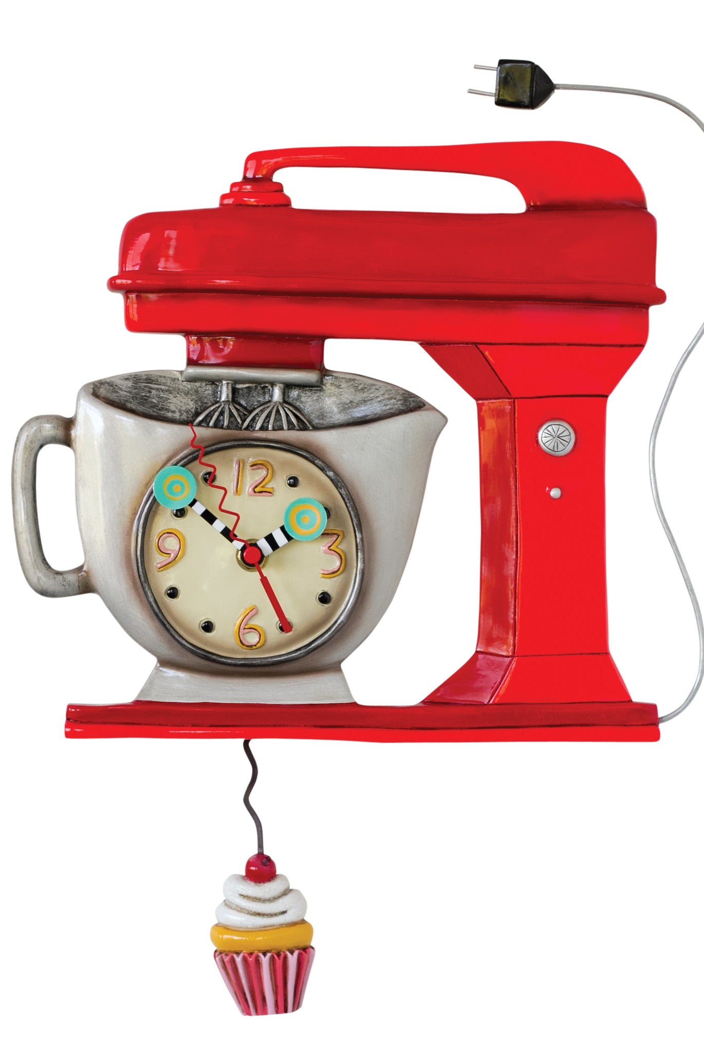 ALLEND: Vintage Mixer Clock-Red-11- Gift/Home-Enesco-Usher & Co - Women's Boutique Located in Atoka, OK and Durant, OK