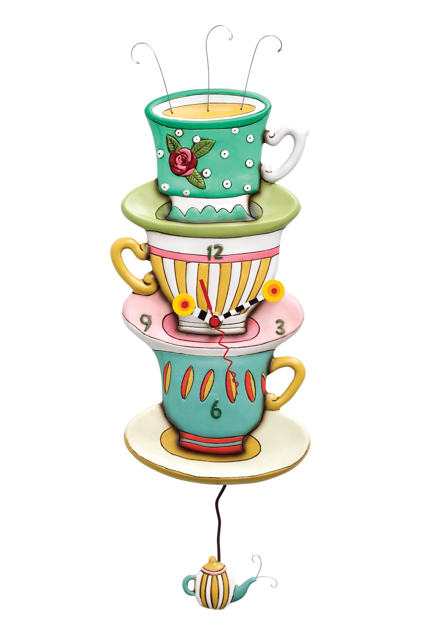 ALLEND: Spot of Tea Clock-11- Gift/Home-Enesco-Usher & Co - Women's Boutique Located in Atoka, OK and Durant, OK
