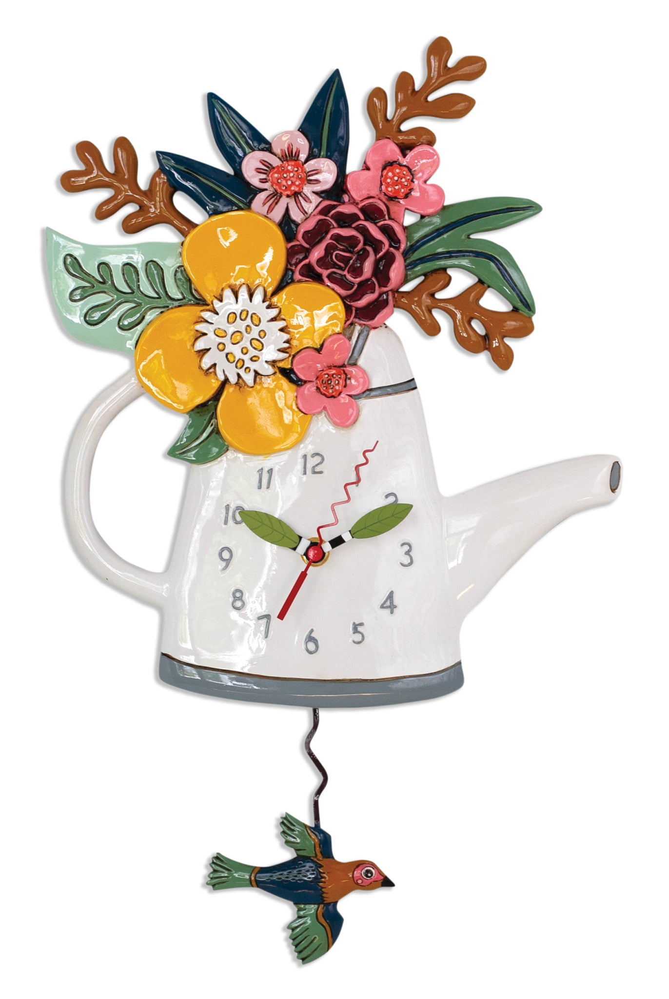 ALLEND: Blossoms Clock-11- Gift/Home-Enesco-Usher & Co - Women's Boutique Located in Atoka, OK and Durant, OK