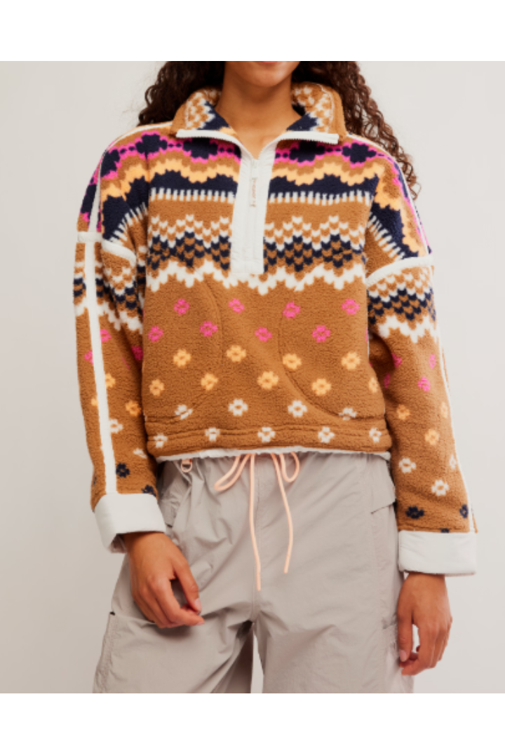 FP Movement: Printed Mountain High 1/2 Zip-1- Tops-Free People Movement-Usher & Co - Women's Boutique Located in Atoka, OK and Durant, OK