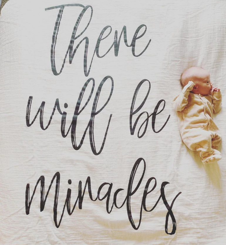 Organic Swaddle Blanket There will be Miracles-Baby-Modern Burlap-Usher & Co - Women's Boutique Located in Atoka, OK and Durant, OK