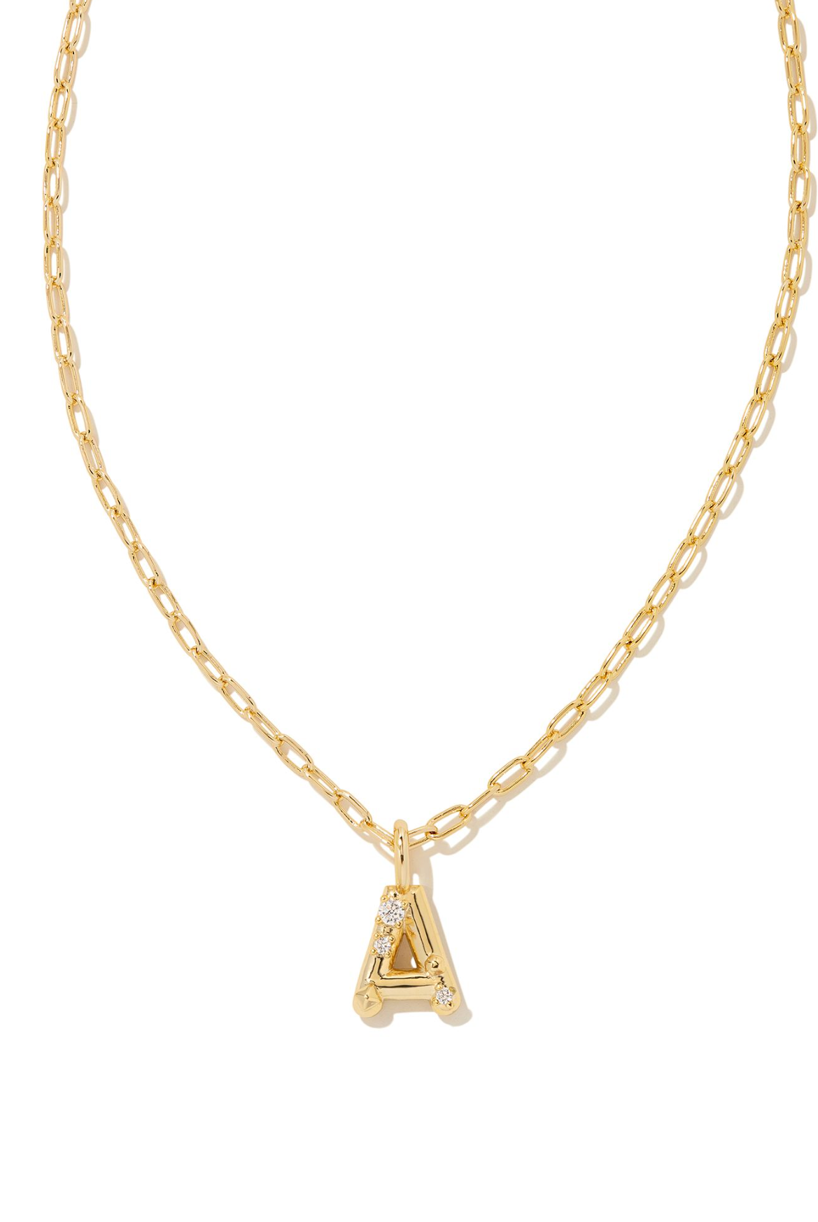 Kendra Scott: Crystal Letter Necklace Gold-7- Jewelry-Kendra Scott-Usher & Co - Women's Boutique Located in Atoka, OK and Durant, OK