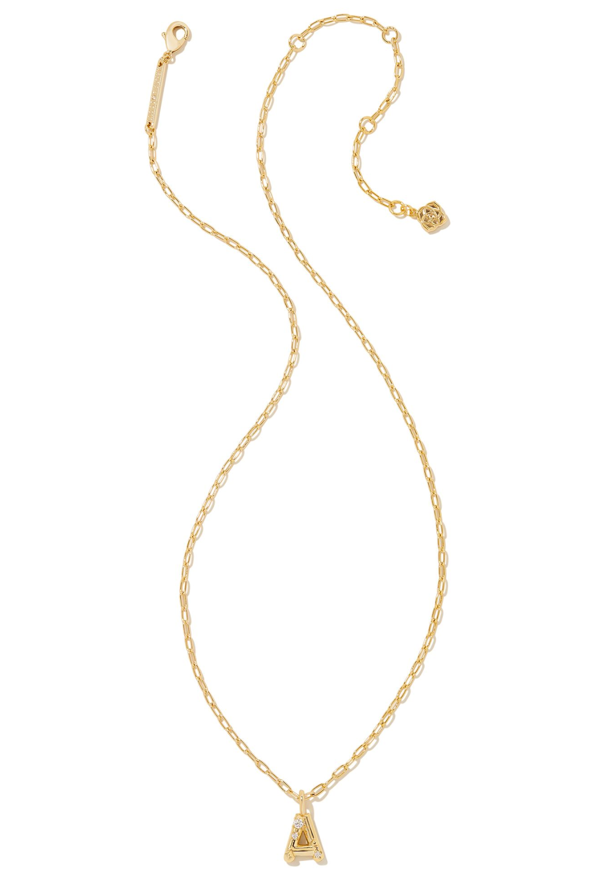 Kendra Scott: Crystal Letter Necklace Gold-7- Jewelry-Kendra Scott-Usher & Co - Women's Boutique Located in Atoka, OK and Durant, OK