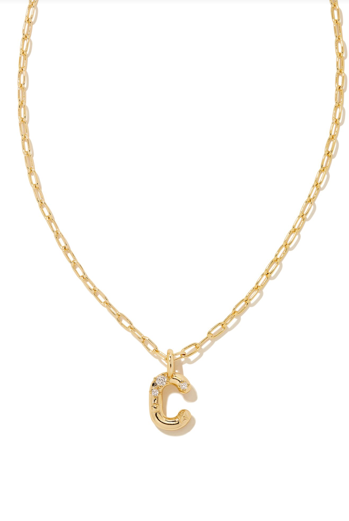 Kendra Scott: Crystal Letter Necklace Gold-7- Jewelry-Kendra Scott-Usher & Co - Women's Boutique Located in Atoka, OK and Durant, OK