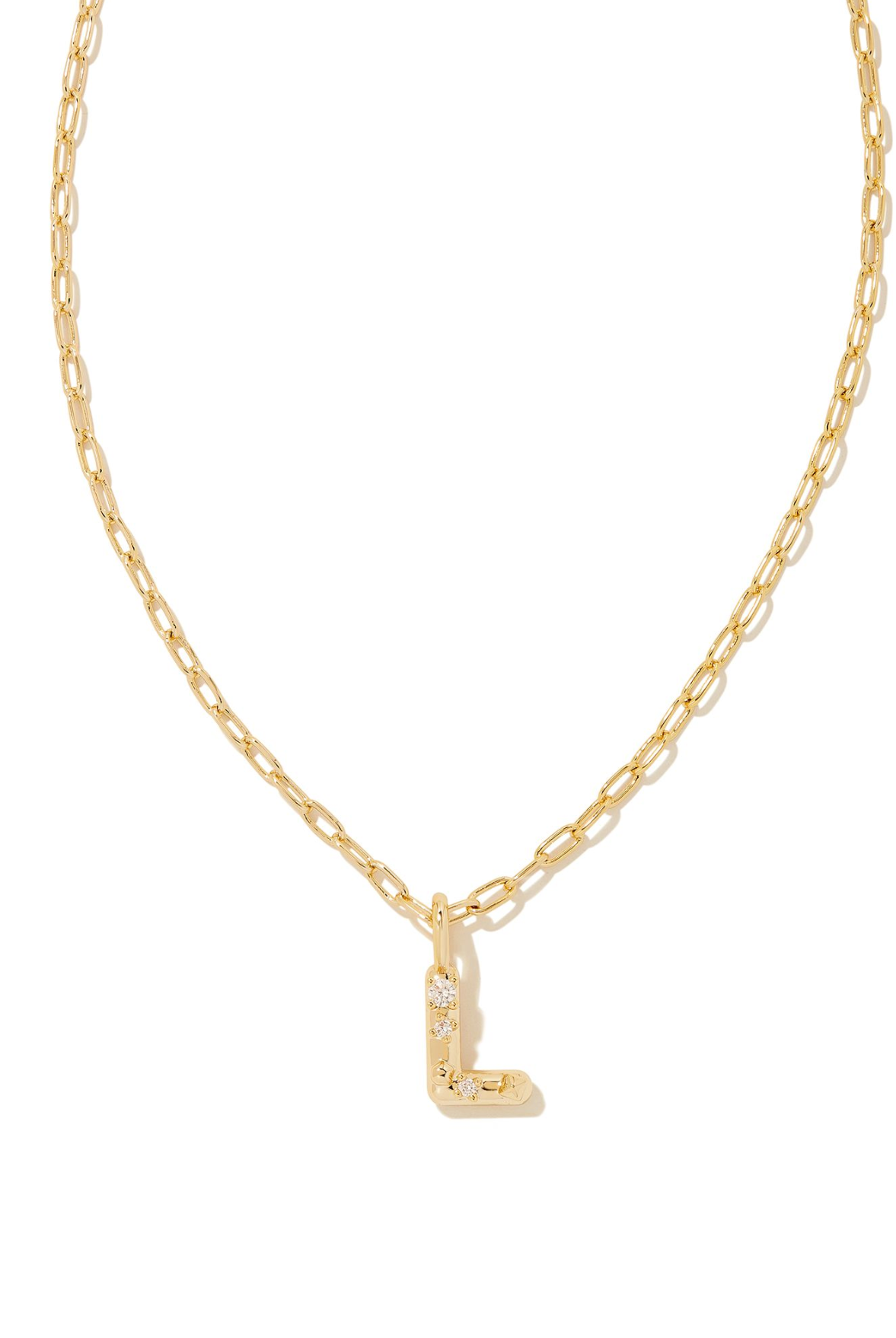 Kendra Scott: Crystal Letter Necklace Gold-7- Jewelry-Kendra Scott-Usher & Co - Women's Boutique Located in Atoka, OK and Durant, OK