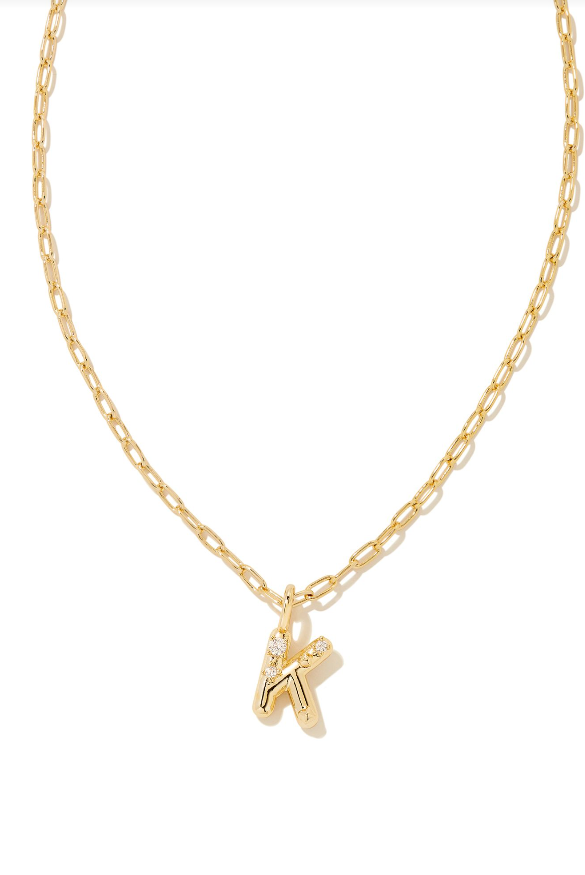 Kendra Scott: Crystal Letter Necklace Gold-7- Jewelry-Kendra Scott-Usher & Co - Women's Boutique Located in Atoka, OK and Durant, OK