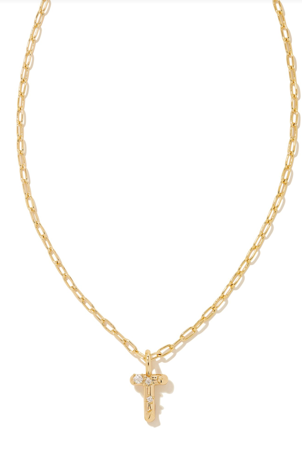 Kendra Scott: Crystal Letter Necklace Gold-7- Jewelry-Kendra Scott-Usher & Co - Women's Boutique Located in Atoka, OK and Durant, OK