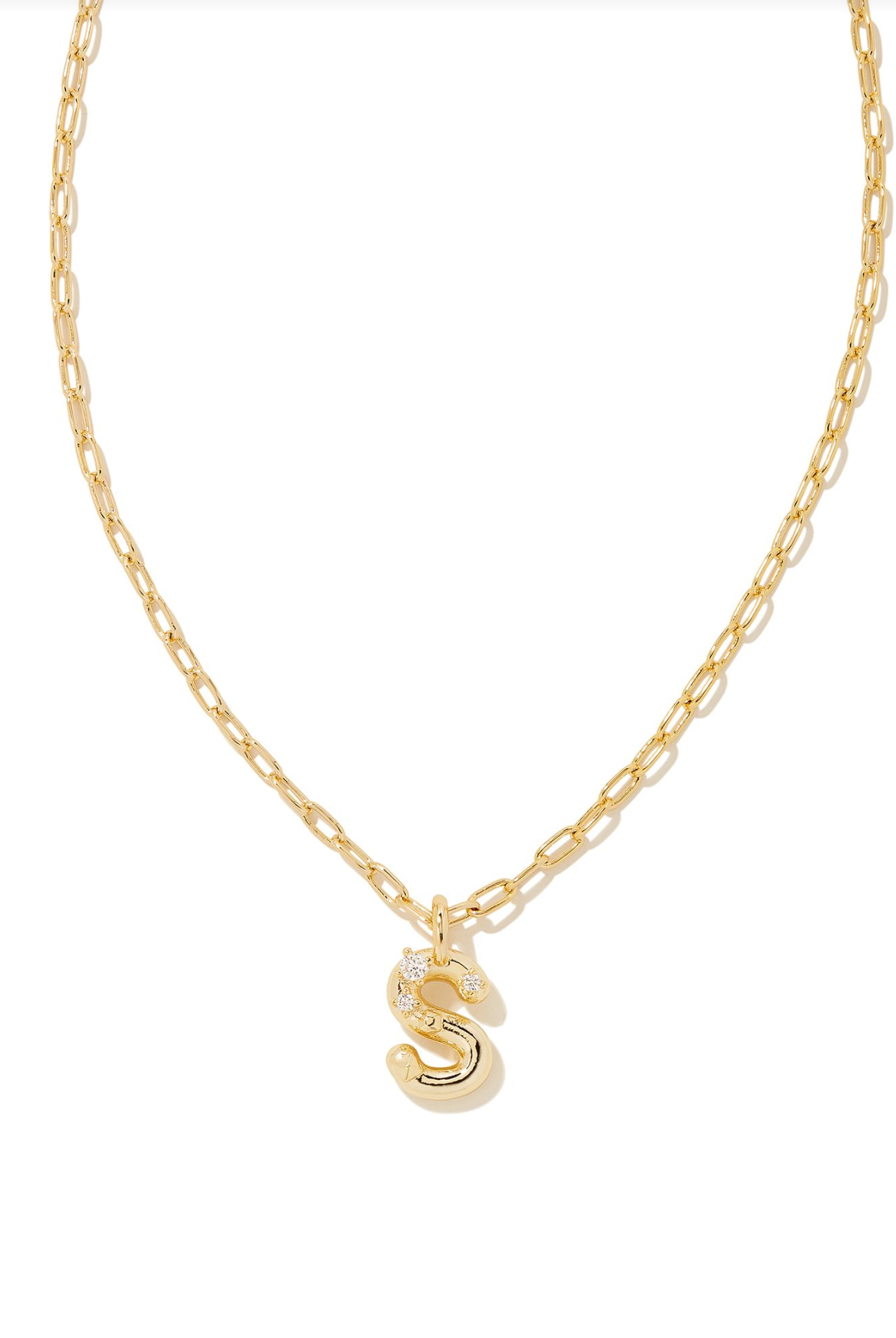 Kendra Scott: Crystal Letter Necklace Gold-7- Jewelry-Kendra Scott-Usher & Co - Women's Boutique Located in Atoka, OK and Durant, OK