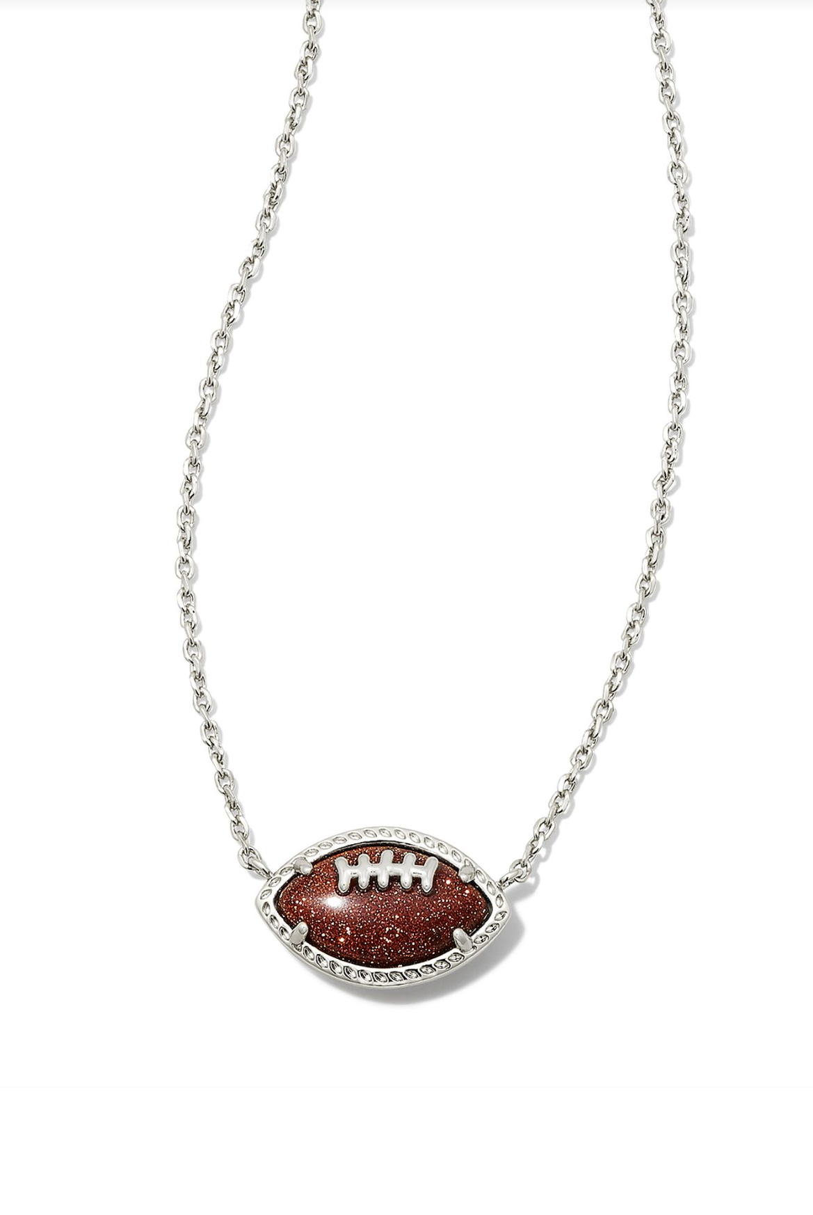 Kendra Scott: Football Necklace-Silver-7- Jewelry-Kendra Scott-Usher & Co - Women's Boutique Located in Atoka, OK and Durant, OK