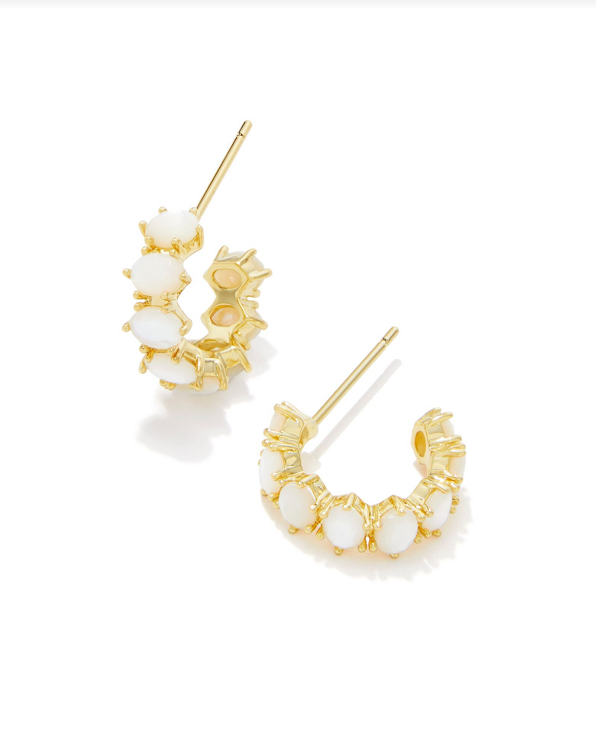 Kendra Scott: Cailin Huggie-Gold Ivory Mother of Pearl-7- Jewelry-Kendra Scott-Usher & Co - Women's Boutique Located in Atoka, OK and Durant, OK