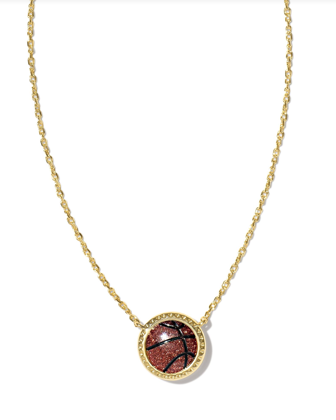 Kendra Scott: Basketball Necklace-Orange Goldstone-7- Jewelry-Kendra Scott-Usher & Co - Women's Boutique Located in Atoka, OK and Durant, OK