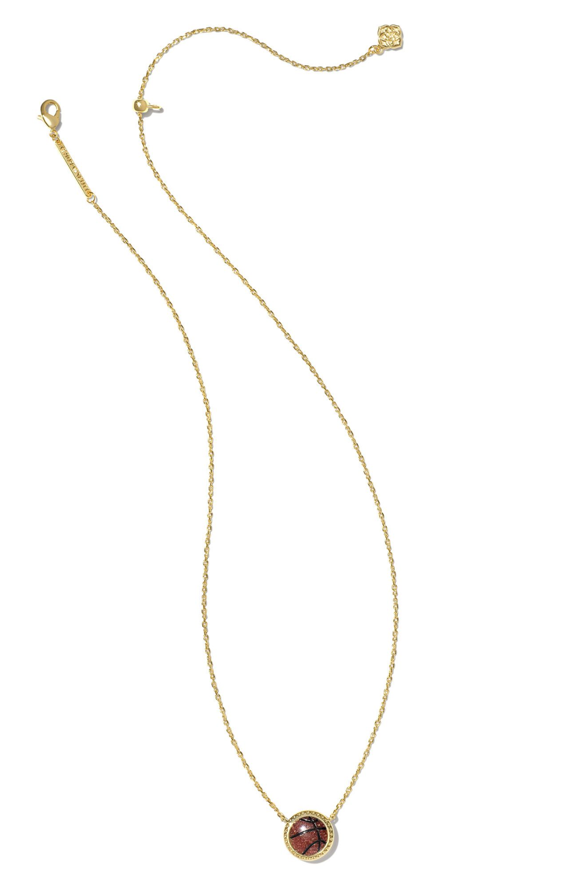 Kendra Scott: Basketball Necklace-Orange Goldstone-7- Jewelry-Kendra Scott-Usher & Co - Women's Boutique Located in Atoka, OK and Durant, OK