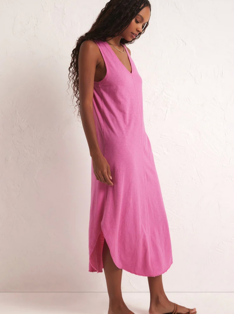 Z Supply: Reverie Slub Dress-Heartbreaker Pink-Dresses-Z SUPPLY-Usher & Co - Women's Boutique Located in Atoka, OK and Durant, OK