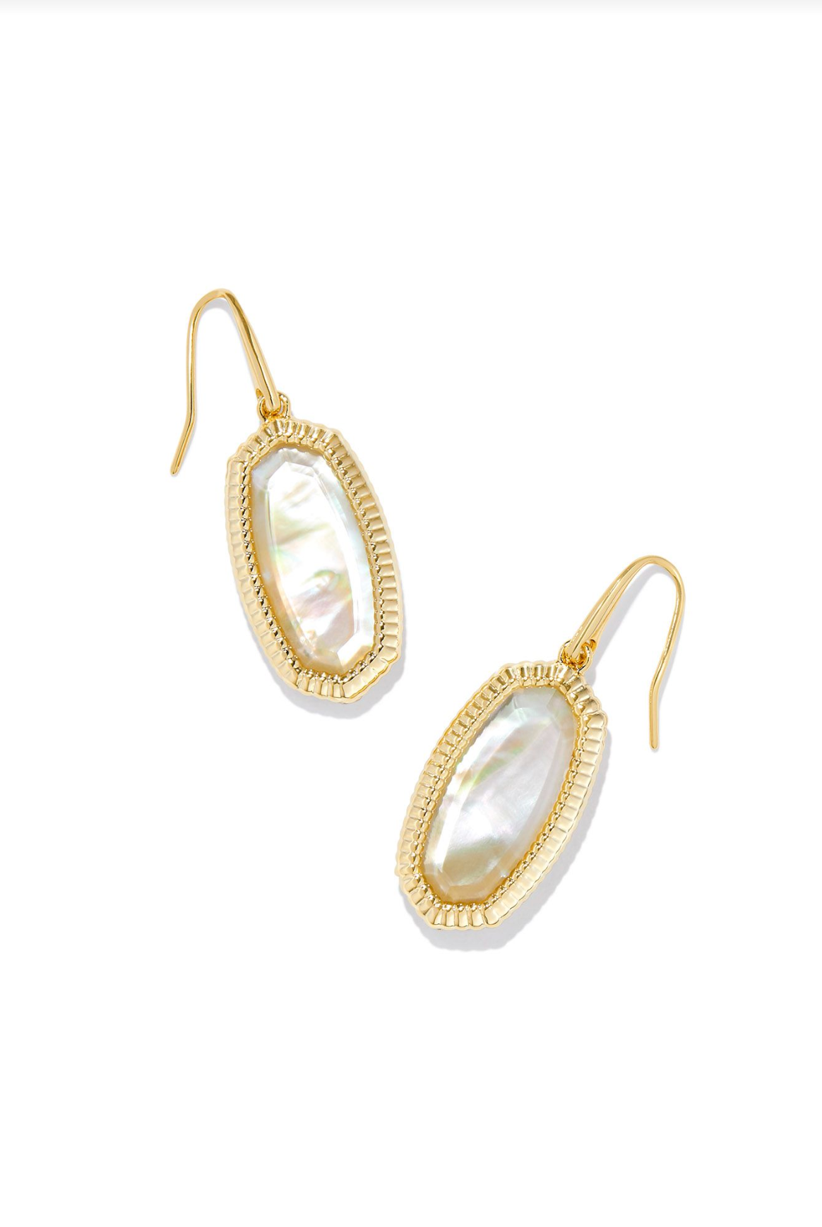 Kendra Scott: Dani Ridge Framed Drop Earring-Gold-7- Jewelry-Kendra Scott-Usher & Co - Women's Boutique Located in Atoka, OK and Durant, OK