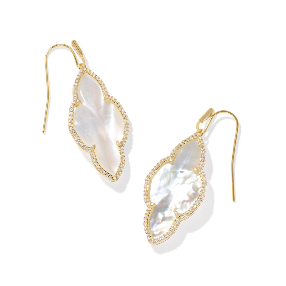 Kendra Scott Abbie Pave Drop Earrings in Gold – USHER & CO display picture 1