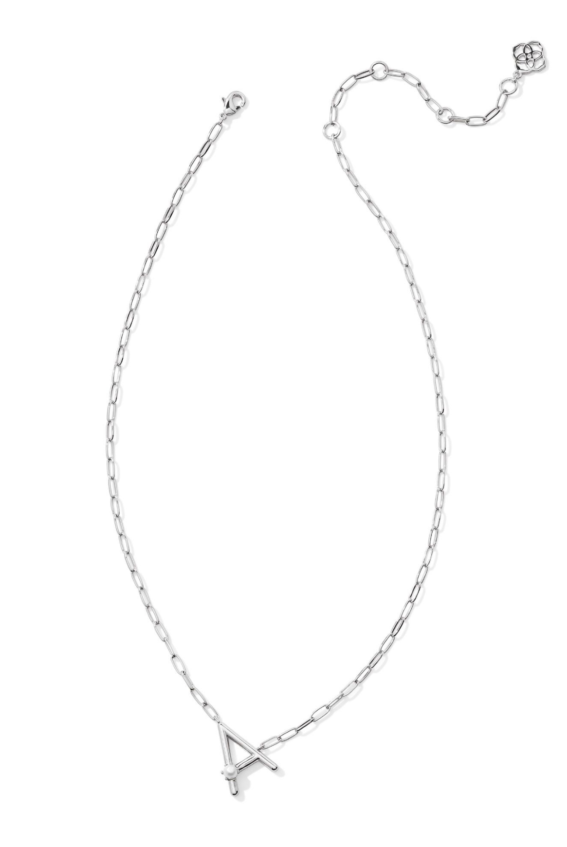 Kendra Scott: Pearl Letter Necklace-Silver-7- Jewelry-Kendra Scott-Usher & Co - Women's Boutique Located in Atoka, OK and Durant, OK