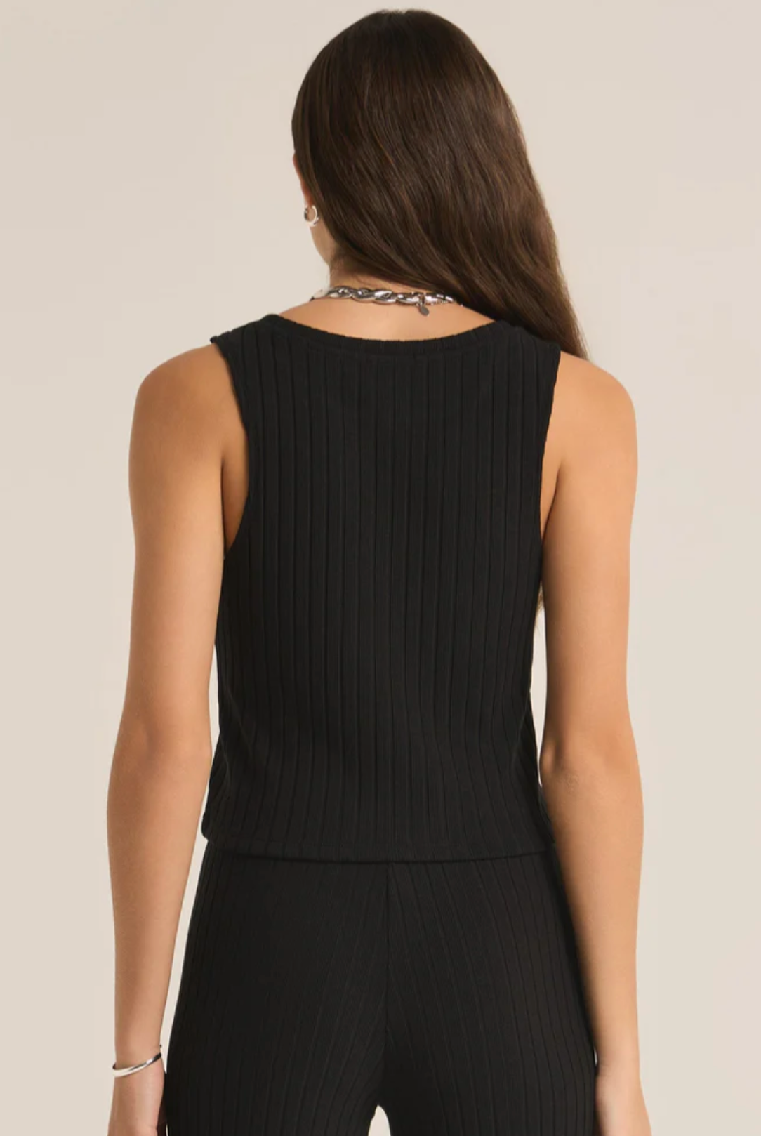 Z Supply: Lorraine Rib Tank-Black-1- Tops-Z SUPPLY-Usher & Co - Women's Boutique Located in Atoka, OK and Durant, OK