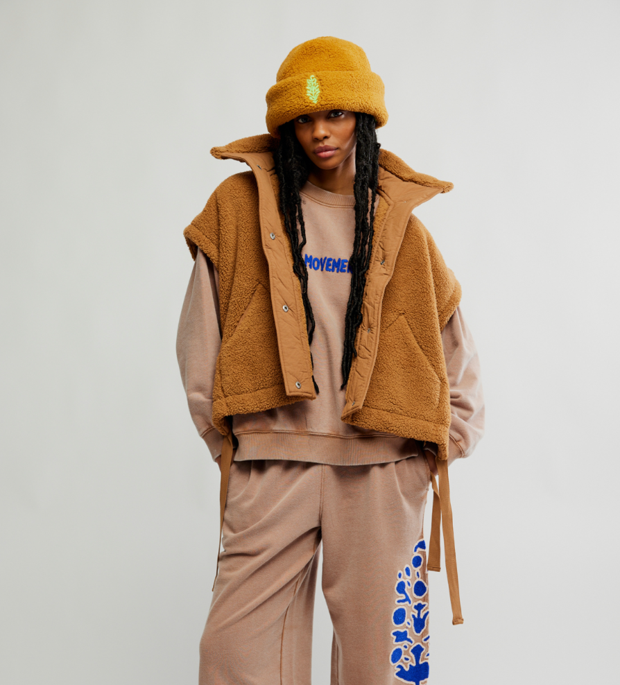 FP Movement: Scout It Out Fleece Vest-Twig-2- Tops Over-Free People Movement-Usher & Co - Women's Boutique Located in Atoka, OK and Durant, OK