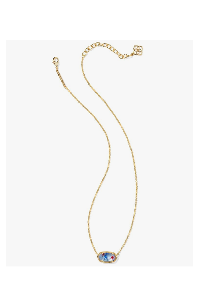 Kendra Scott: Elisa USA Necklace - Gold Red White Blue Illusion-7- Jewelry-Kendra Scott-Usher & Co - Women's Boutique Located in Atoka, OK and Durant, OK