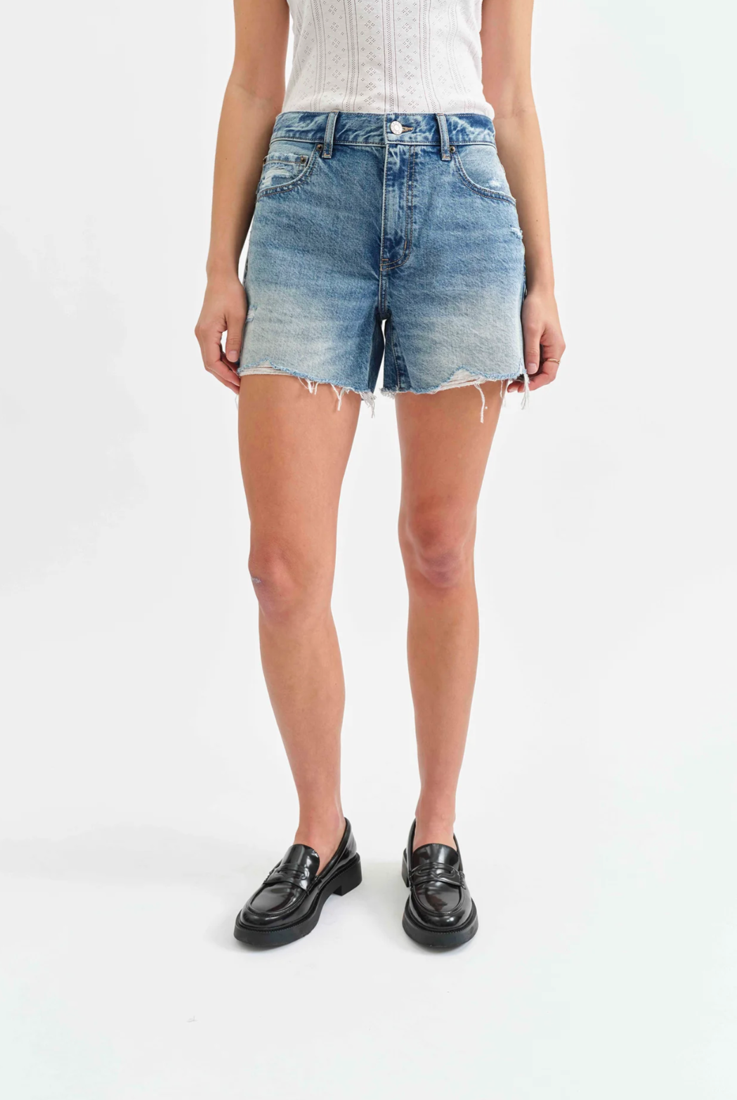 DAZE: Crossroads Jean Shorts-Reverie Vintage-14-DISTRESSED-DAZE-Usher & Co - Women's Boutique Located in Atoka, OK and Durant, OK