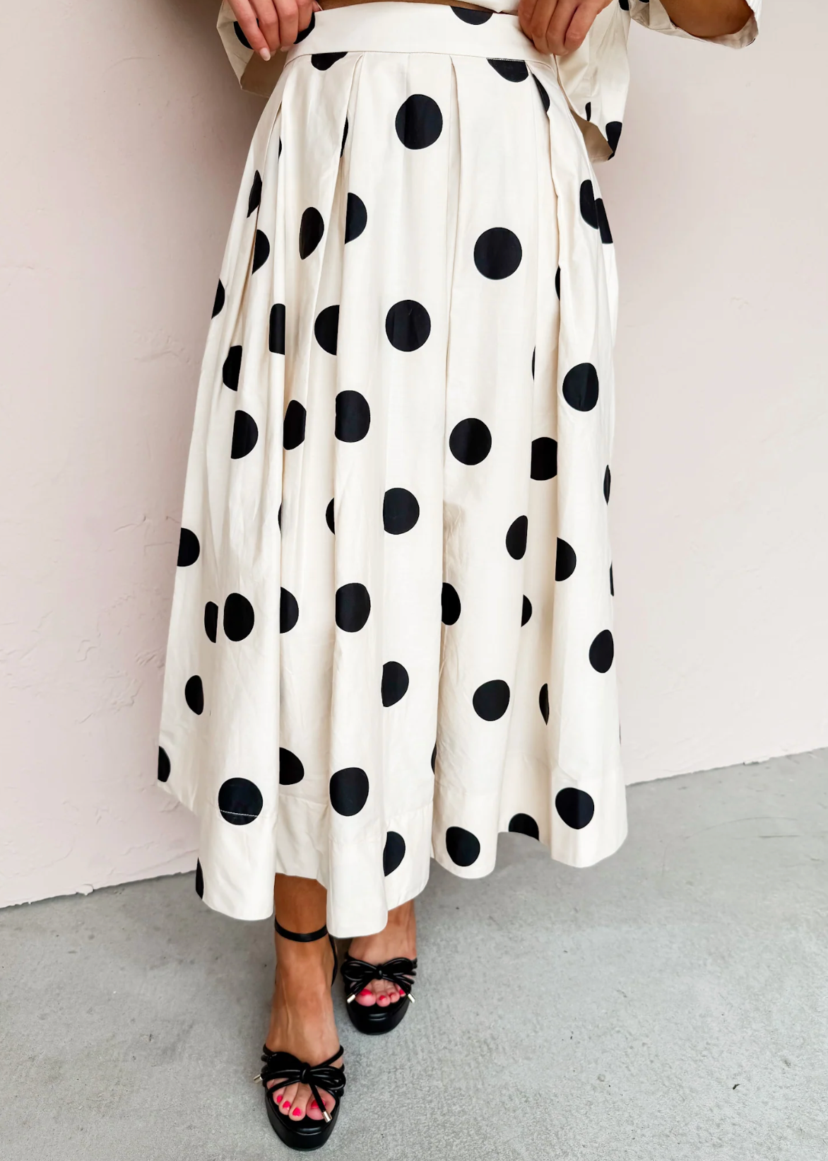 Analise Polka Dot Skirt-4- Bottoms-Heyson-Usher & Co - Women's Boutique Located in Atoka, OK and Durant, OK