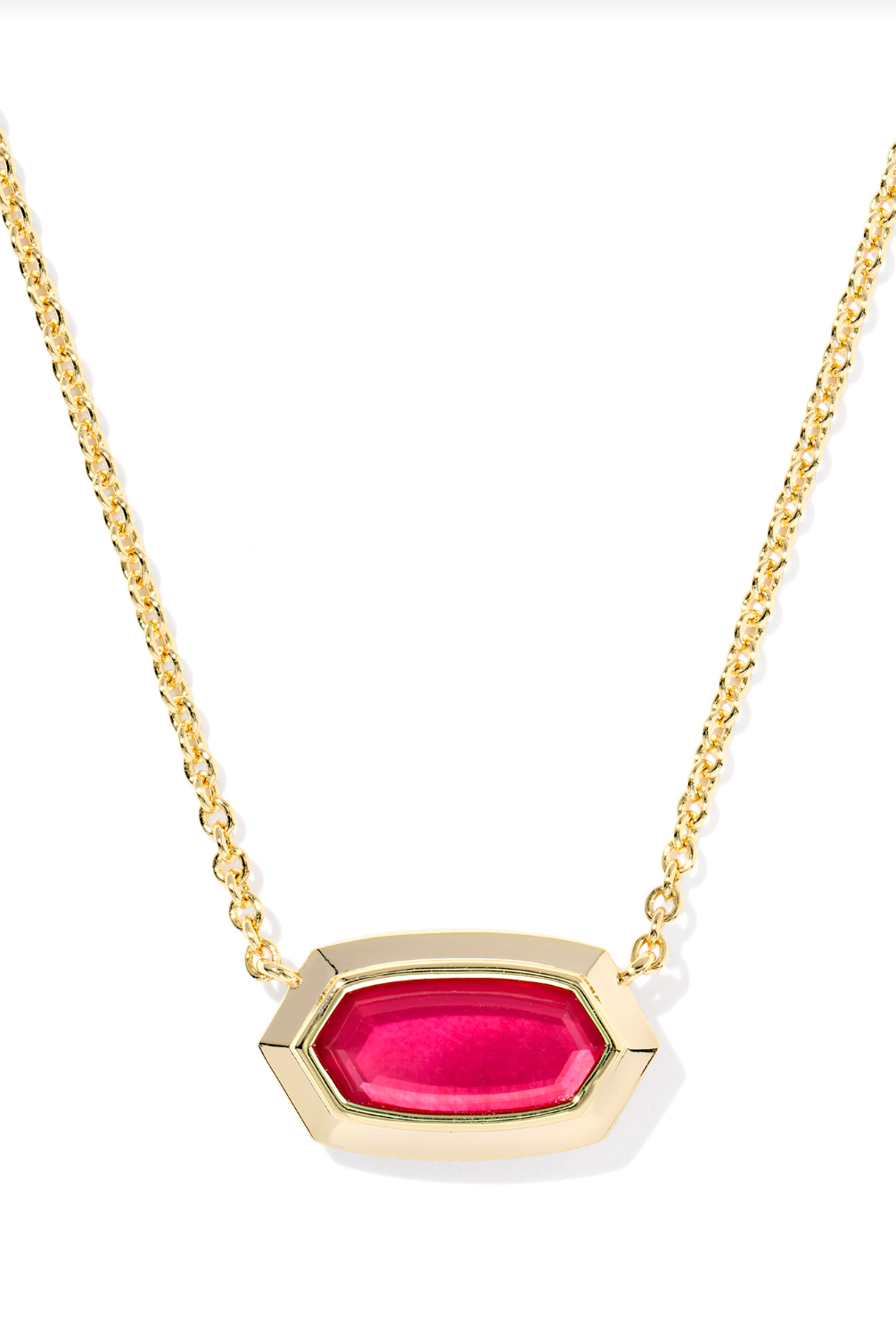 KENDRA SCOTT: Elisa Bezel Necklace-Gold Carmine Red Illusion-7- Jewelry-Kendra Scott-Usher & Co - Women's Boutique Located in Atoka, OK and Durant, OK